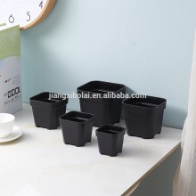 Cheap black square indoor plants decorative garden office plastic flower pot