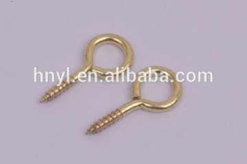 brass screw eye brass screw hook Top Quality close eye screw hooks Galv/Black/Bp finish,hanging hook SCREW EYE