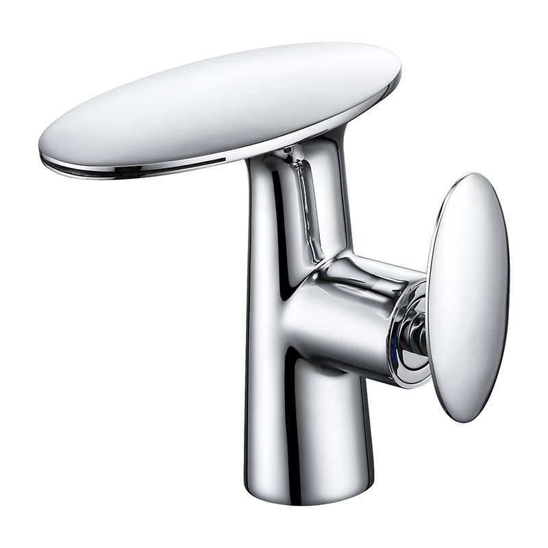 Mushroom head cold and hot brass basin faucet