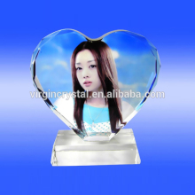 Crystal heart design gifts with photo insert for photo frame
