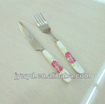 Stainless Steel Fork Knife With Ceramic Handle
