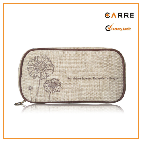 2015 newest eco makeup flax cosmetic bag