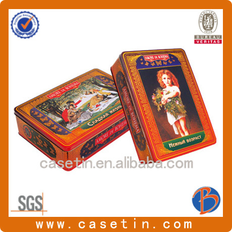 metal tin cans, rectangle tin cans ,paint tin cans