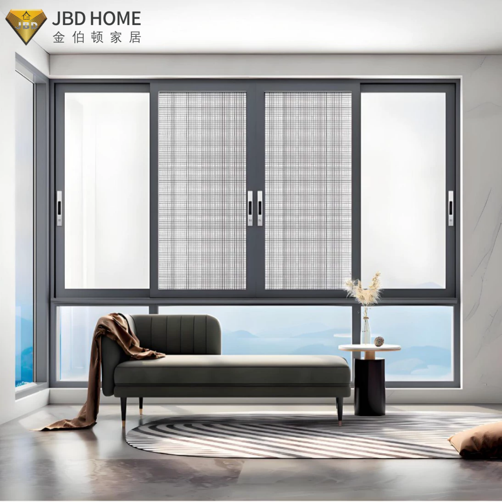 Intsektuen pantaila integratua leiho lerragarri moderno batean