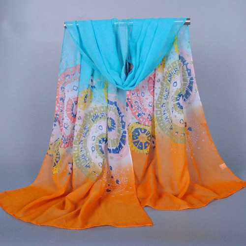 New Design Printed Head Covering Chiffon Scarf Hijab Scarf Shawl