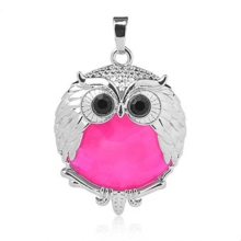 Fancy Jasper 24mm Beads Silver Owl Pendant