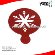 Snow flower Stainless steel cappuccino coffee stencil many patterns