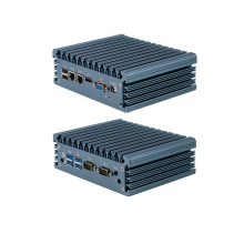 Fanless Mini PC with J6412 Quad Core Processor: A 4 LAN Barebone Computer Compatible with Win7, Win10, Linux for Industrial Use, Equipped with 4 USB & VGA Ports