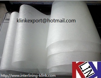 Polyester coated non woven interlining