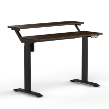 useful two wooden desktops adjustable metal frame desk Electric Motorized Height Adjustable desk