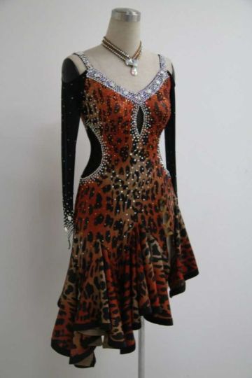 Cheetah latin dance dress