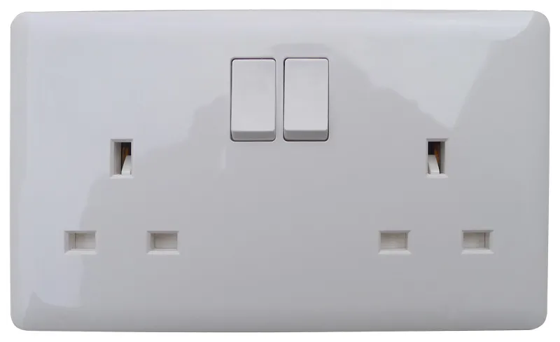 13A 2 Gang Dp Switched Socket, Neon