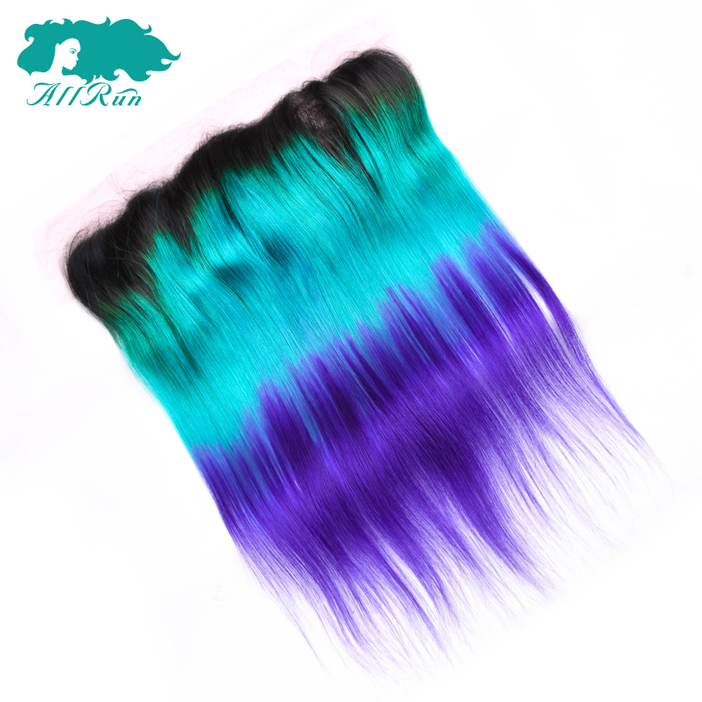 ombre lace frontal, TB/blue/purple color ombre color hair lace frontal