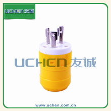 Uchen 15A 250V Easy installation industrial power NEMA locking plug with CUL approval