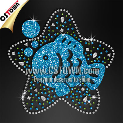 Pisces zodiac custom glitter hot fix motif rhinestone templates