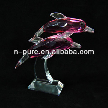 Double Pink Crystal Dolphin