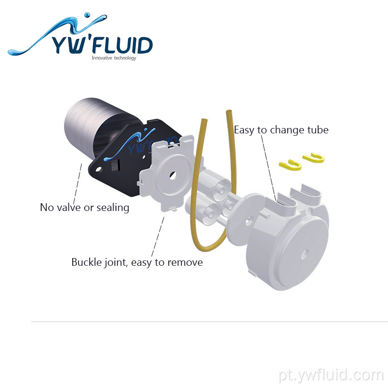 12V Bomba peristáltica de grande fluxo