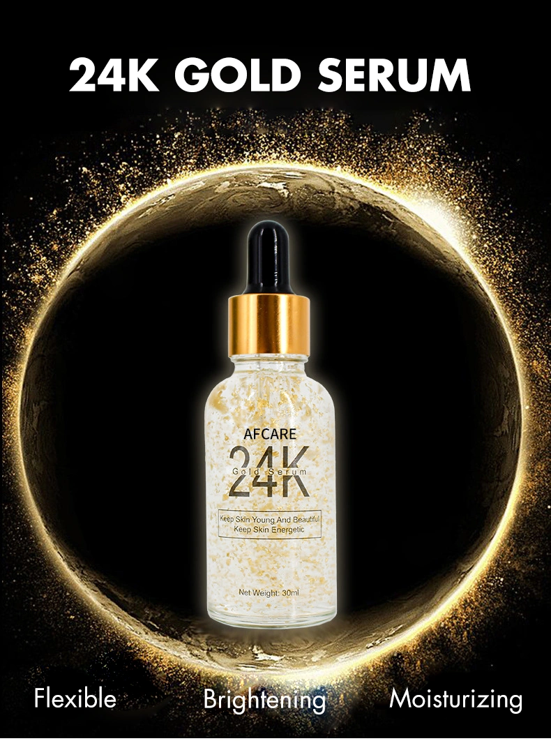 OEM ODM Facial Collagen Moisturizing Essence Lift Firming Anti-Aging Anti-Wrinkles Whitening Face Skin Care 24K Gold Serum