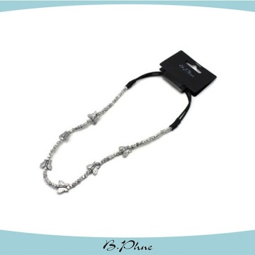 Sliver metalic bufferfly custom plain elastic headband chain headband for girls