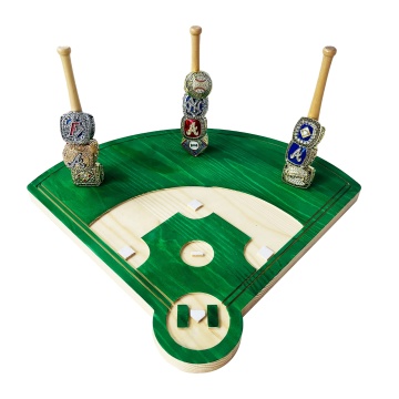 Baseball Championship Ring Display Stand - Wood