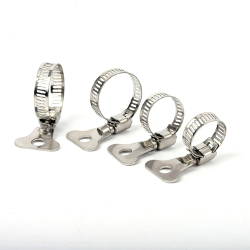Small American hose clamp with adjustable handle