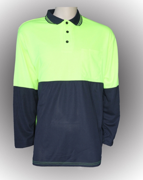 Polyester veiligheidspolo -shirt met lange mouwen