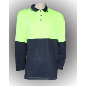 Polyester veiligheidspolo -shirt met lange mouwen