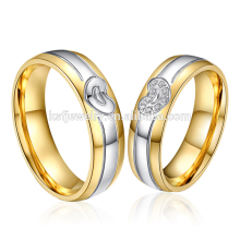 18K Gold Stainless Steel Engraved Wedding Love Rings for Couples Wholesale