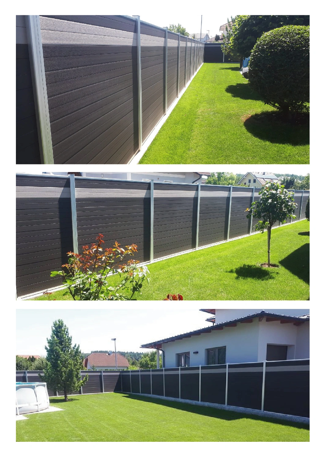 Grey DIY Privacy Outdoor Garden House WPC Balcony Fence