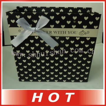 Ribbon gift package paper bag with top qualtity