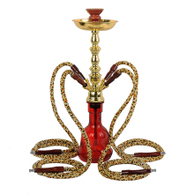 Hot sale multicolor glass bottle iron narghile hookah