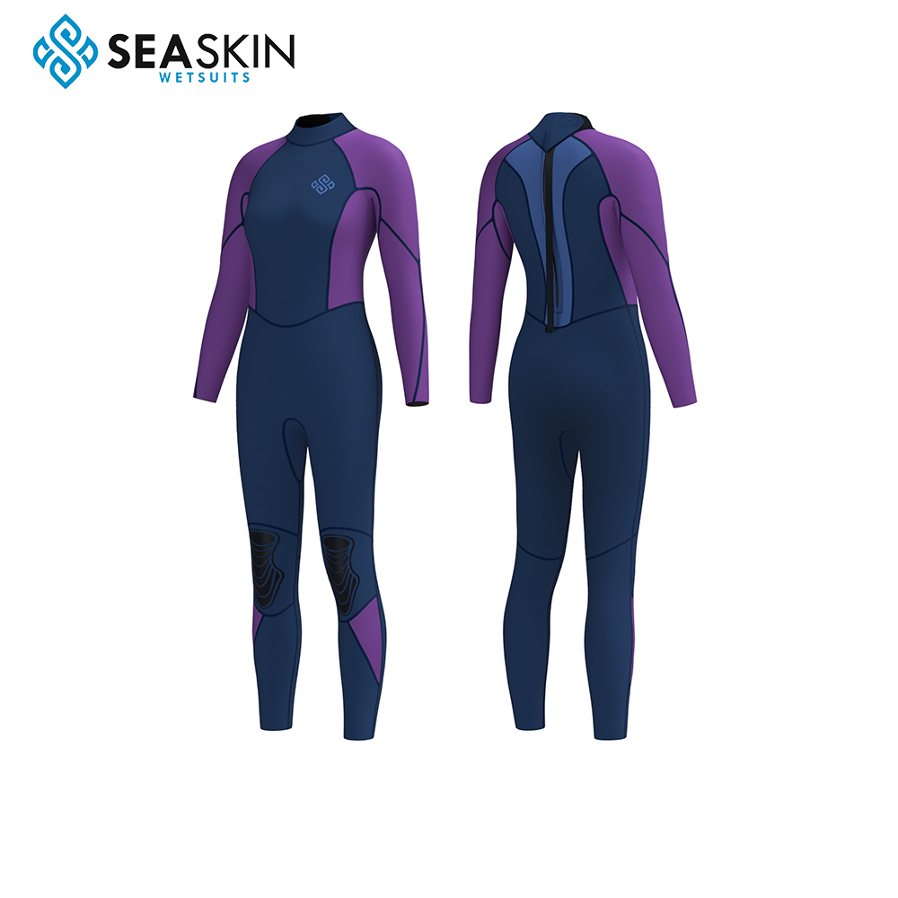 Seaskin Ladies 3/2バックジップネオプレンフルウェットスーツ