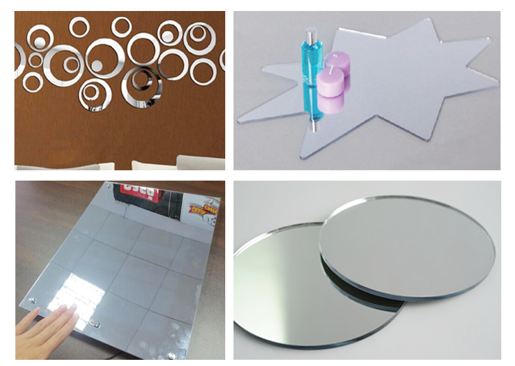 Back self-adhesive decorative PMMA 1mm plastic mirror sheet