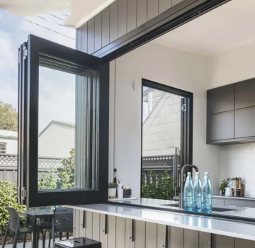 Kitchen Accordion Aluminum Folding Windows
