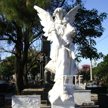 Full Hand Carved life size marble angle sculpture statue