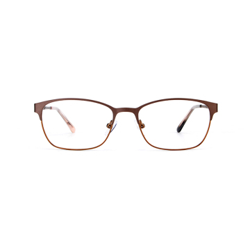 Top Quality Women Cat Eye Half Rimless Metal Optical Eyewear Frames