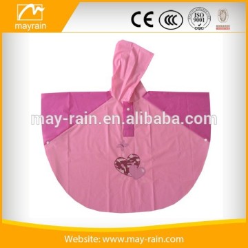 Lovely pink kids cartoon poncho with logo