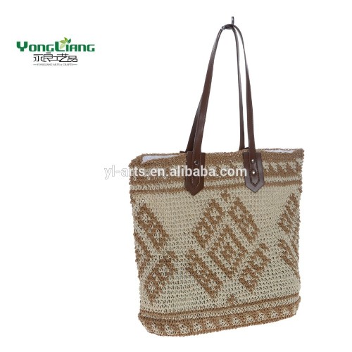 wholesale paper cloth straw woven braided crocheting bags