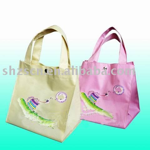 polyester hand bag with snap button