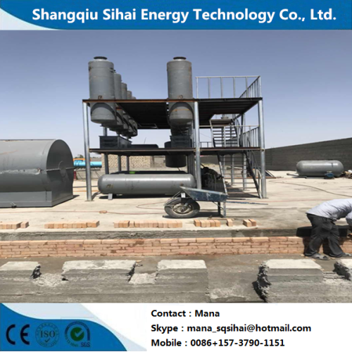 Smell-less output from waste oil refining distillation plant