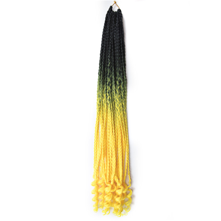 Box Braids Goddess Braiding Hair with Curly Ends 3S Synthetic Hair Braided Extension 18inch 24inch