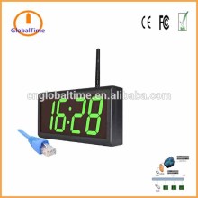 4 digital 4" Green synchronized time hospital use wifi Wall Clocks