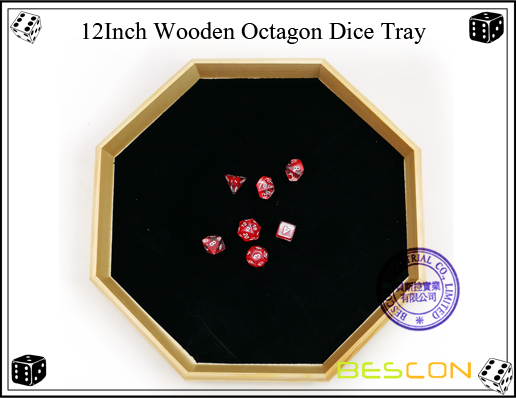 12Inch Wooden Octagon Dice Tray-5