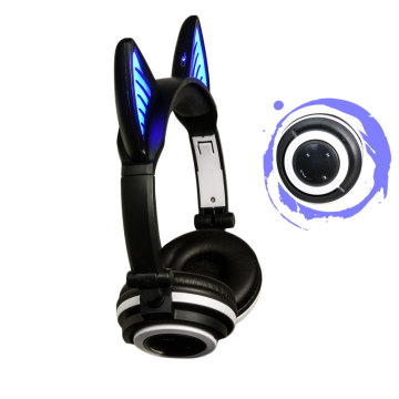 Light Up Cat Ear Wireless Headphones Foldable