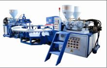 JIC506B PVC Three Color Upper and Strap Injection Machine