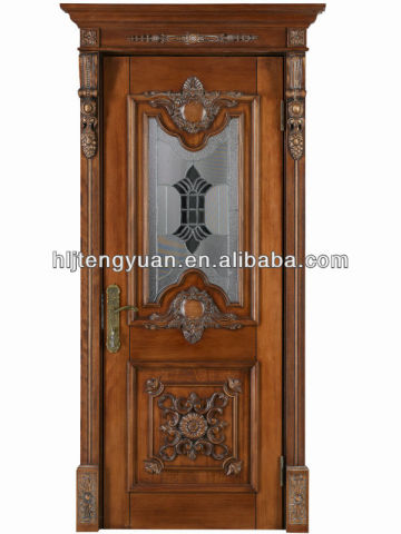 glass insert solid wood door