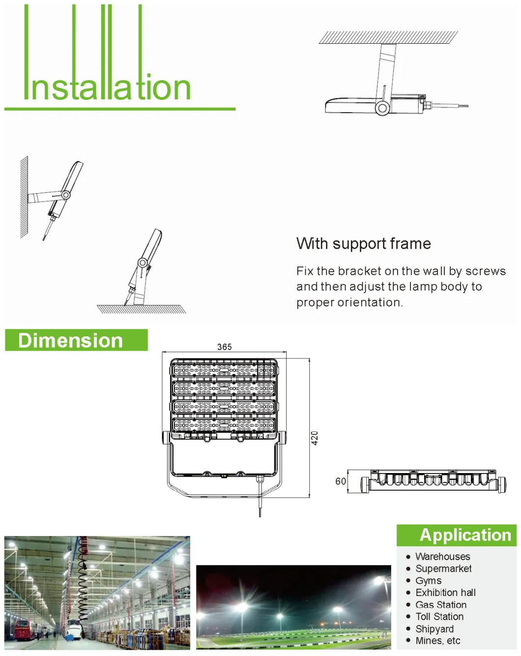 High Power IP66 Outdoor Stadium LED Lights 200W 300W 400W