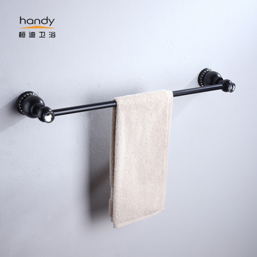 Brass Black painted Bathroom single layer towel rack