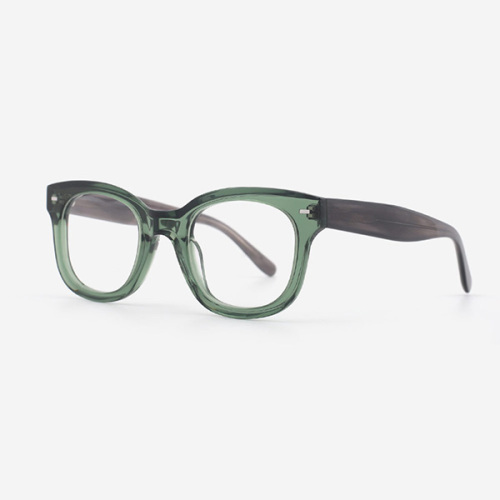 Bevelling Round Square Acetate Men's Optical Frames