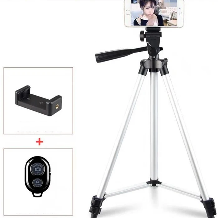 60-Inch Telescopic Mobile Cell Phone Tripod with Bluetooth Remote for Camera Camcorder